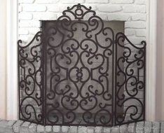 FIREPLACE SCREENS - "BARCELONA" FIREPLACE SCREEN - OLD WORLD FINISH