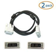 WOVTE DVI to DVI Single Link 18+1 Pin Digital Video Monitor Cable 6ft White Pack of 2 N5