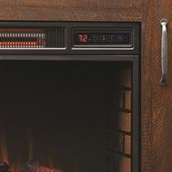 Brand New &amp; Portable Indoor Brown Electric Fireplace Media Console Heater with TV Stand &ndash; Can Hold up to 80 in... N2