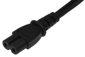 20ft 18 AWG 2-Slot Non-Polarized Power Cord (IEC320 C7 to NEMA 1-15P) N2