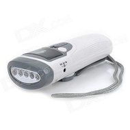 Dynamo Crank LED Flashlight AM/FM Radio w/ LCD Display &amp; Siren N5