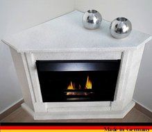 Gel + Ethanol Fire-Places Ethanol Corner Fireplace Model Moskau White N2