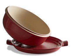 Emile Henry Made In France Flame Bread Cloche, 13.2 x 11.2", Burgundy N3