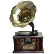 Back to the 50's Executive Antique Wooden Turntable with Horn Back to 20s