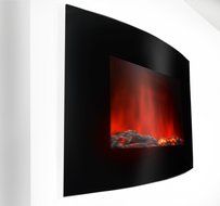 AKDY AZ-520S-ALB Wall Mounted Or Floorstand Electric Black Fireplace Remote Control Heater Firebox W/Stand
