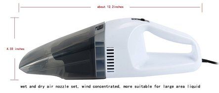 AutoLover 12V Mini Wet and Dry Handheld Portable Lightweight Car Vacuum Cleaner with Super Suction Rechargeable N5