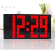 T Tocas Big Number LED Snooze Wall Desk Alarm Clock Thermometer Calendar (Blue) N12