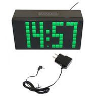 T Tocas Big Number LED Snooze Wall Desk Alarm Clock Thermometer Calendar (Blue) N13