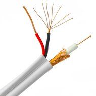 SkuBros Bulk RG59 Siamese Coaxial/Power Cable, White, Solid Core (Copper) Coax, 18/2 (18 AWG 2 Conductor) Stranded... N2