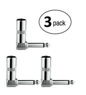 Aurum Cables 3 Pack 6.35mm 90 Degree Angled Mono Male Solder Connector N2