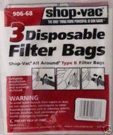 12 SHOP VAC Vacuum Bag Type-B 906-68 Genuine"
