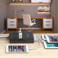 Zettaguard Mini 2-Outlet Travel Power Strip / Surge Protector with USB Charger / USB Charging Station (5-Port... N13