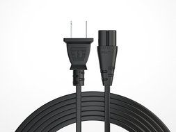 [UL Listed] Pwr+ AC Cable Replacement Power Cord 2 Prong 6 Feet (Black) N10