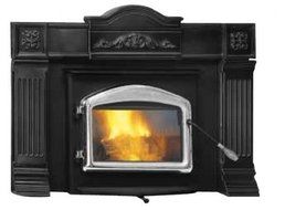 Wood Burning Fireplace Insert - Metallic Black