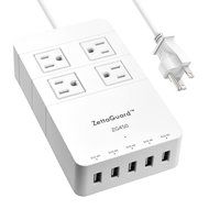 Zettaguard Mini 2-Outlet Travel Power Strip / Surge Protector with USB Charger / USB Charging Station (5-Port... N21