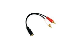 C&amp;E CNE63417 2 x RCA Male, 1 x 3.5mm Stereo Female, Y-Cable 6-Inch Gold Plated Connector, 2-Pack N7