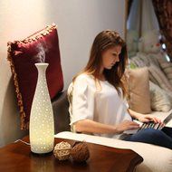 Essential Oil Diffuser, Joly Joy Vase Ultrasonic Aroma Diffuser Cool Mist Humidifier with Warm White LED Light... N2