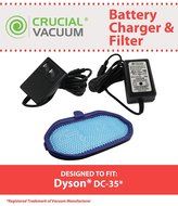 Dyson DC35 Filter &amp; DC30 DC31 DC30 DC34 DC35 DC44 DC45 DC56 DC57 AC Power Adapter Charger, Designed &amp; Engineered...
