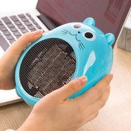 Rubility Cute Heater Fan Cartoon Household Warmer Mini Electric Fan Heater (Gray) N3