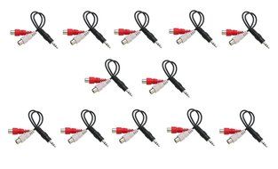C&amp;E CNE63417 2 x RCA Male, 1 x 3.5mm Stereo Female, Y-Cable 6-Inch Gold Plated Connector, 2-Pack N9