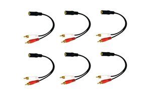 C&amp;E CNE63417 2 x RCA Male, 1 x 3.5mm Stereo Female, Y-Cable 6-Inch Gold Plated Connector, 2-Pack N10