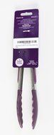 Good Living Silicone-Coated Set of Locking Food Tongs for Cooking on Non-Stick Cookware, Purple, 1-pack