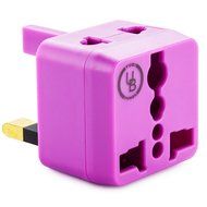 Yubi Power 2 in 1 Universal Travel Adapter with 2 Universal Outlets - Built in Surge Protector - Purple 2 Pack... N4