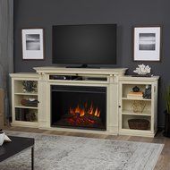 Real Flame 8720E-DSW Tracey Grand Entertainment with Electric Fireplace, Large, Distressed White