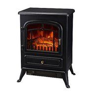 Electric Fireplace Tempered Glass Adjustable 1500W Heater Flame Portable Stove