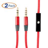Conwork 2-Pack 3.5mm Replacement AUX Audio Cable Cord Male to Male [Nylon Braided] for Headphones Studio Speakers... N3
