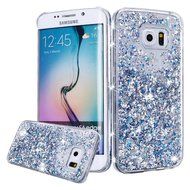 Galaxy S6 Edge Case,Galaxy S6 Edge Liquid Cover,PHEZEN Christmas Tree Santa Claus Design Cool Quicksand Moving... N3