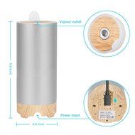 BEW Aroma Diffuser and Purifier with Car Charger and USB Cable for Car Office Home (Cylinder,40ML, Silver) N2