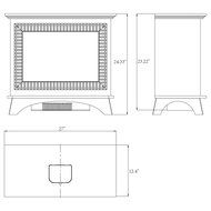 AKDY 27" Modern Freestanding Portable 2 Setting Tempered Glass 5200 BTU 1500W Adjustable Electric Heater Fireplace... N7