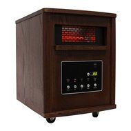 Ainfox 1500W Wood Cabinet Heater Portable Fireplace with Movable Wheels Remote Control N3