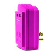 Aduro&reg; SURGE Travel Size Power Portable Mini 300 Joules Protector Multi Port Charging Station Hub with 2 Outlets... N8