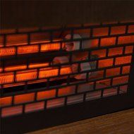 Ainfox 1500W Wood Cabinet Heater Portable Fireplace with Movable Wheels Remote Control N4