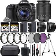 Canon EOS 80D DSLR Camera + Canon 18-55mm IS STM Lens + 0.43X Wide Angle Lens + 2.2x Telephoto Lens + 64GB Storage...
