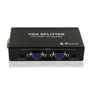 Portta PET0102V 2 Port 1x2 VGA Splitter with 3.5mm Stereo Audio support Bandwidth 500MHz 1080p N7