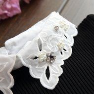 Spritech(TM) Fashion Women Thicken Basic Warm Crystal Pearl Doll Collar Long Puff Sleeve Slim Fit Velvet Sweater... N6