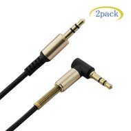 Seadream 2PACK 6 inch 3-Pole 3.5mm Male Right Angle to 3.5mm Female Stereo Audio Cable Headset Extension Cable... N10