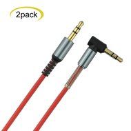 Seadream 2PACK 6 inch 3-Pole 3.5mm Male Right Angle to 3.5mm Female Stereo Audio Cable Headset Extension Cable... N12