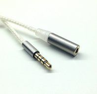 KetDirect 20cm(0.6ft) 4 pole 3.5mm 1/8 inch Male to Female Silver plated Stereo Audio Cable headphone earphone... N3