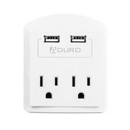 Aduro&reg; SURGE Travel Size Power Portable Mini 300 Joules Protector Multi Port Charging Station Hub with 2 Outlets... N10