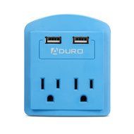 Aduro&reg; SURGE Travel Size Power Portable Mini 300 Joules Protector Multi Port Charging Station Hub with 2 Outlets... N12