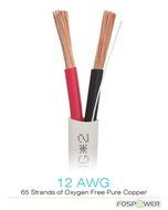FosPower CL2 Rated 14AWG 2-Conductor In-Wall Speaker Wire (100 Feet) Oxygen-Free Pure Copper - UL Listed for In-Wall... N17