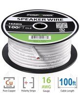 FosPower CL2 Rated 14AWG 2-Conductor In-Wall Speaker Wire (100 Feet) Oxygen-Free Pure Copper - UL Listed for In-Wall... N20
