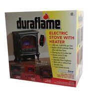 Duraflame 400 Sq Ft 1500W Electric Stove Fireplace Heater w/Flame Effect | Black