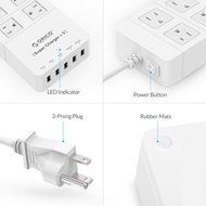 ORICO Home/office 6-Outlet Surge Protector Power Strip 5ft Power Cord with 5 Port 40W USB Charger,1700 Joule -... N14