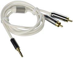 Monoprice 109301 10-Feet Stereo Male to RCA Stereo Male Gold Plated Cable for Mobile, White N3