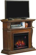 ClassicFlame Corinth Wall or Corner Infrared Electric Fireplace Media Center in Burnished Walnut - 23DE1447-W502